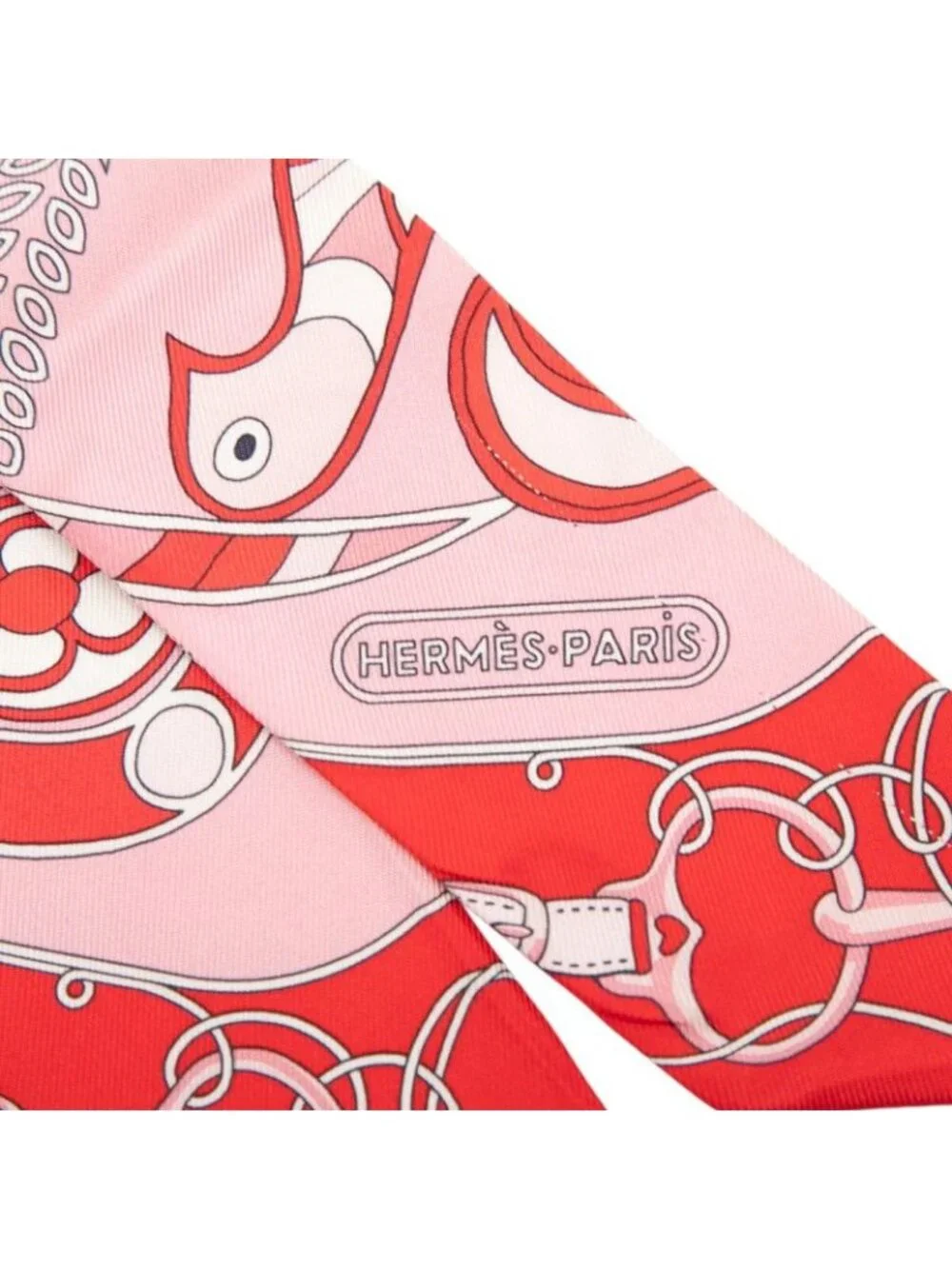 Hermes Twilly Ethnology Folkror Scarf Pink Silk - Picture 6 of 7